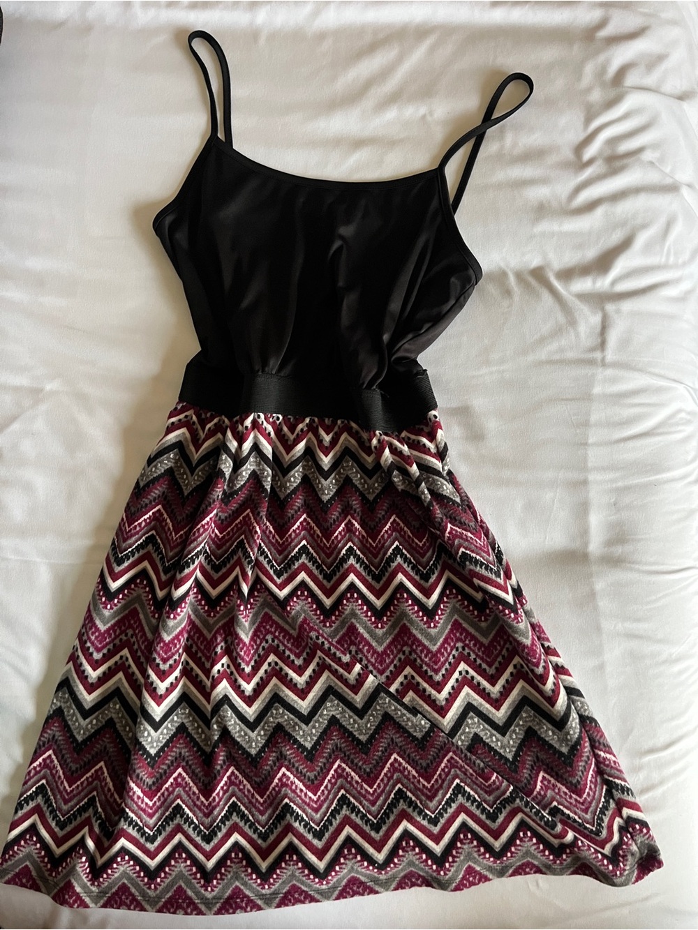 Chevron Print Spaghetti Strap Sun Dress